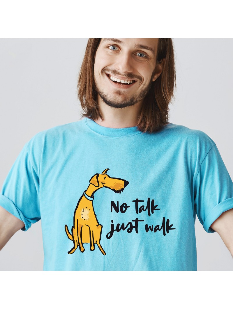 No Talk Just Walk majica – zabavna pasja majica za ljubitelje psov.