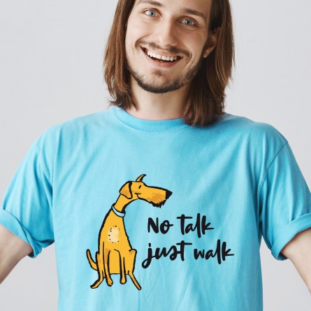 No Talk Just Walk majica – zabavna pasja majica za ljubitelje psov.